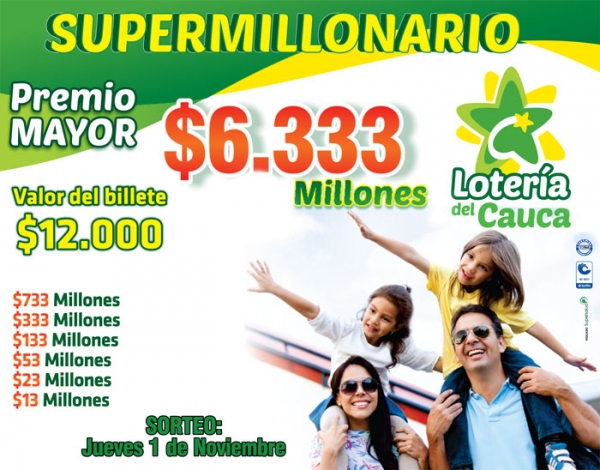 Términos y condiciones lotería del cauca plan promocional “#yocon6.333millones”
